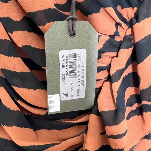 All Saints Nia Zephyr Animal Print (Brown & Black) High Waisted Mini Skirt NEW - Picture 10 of 11